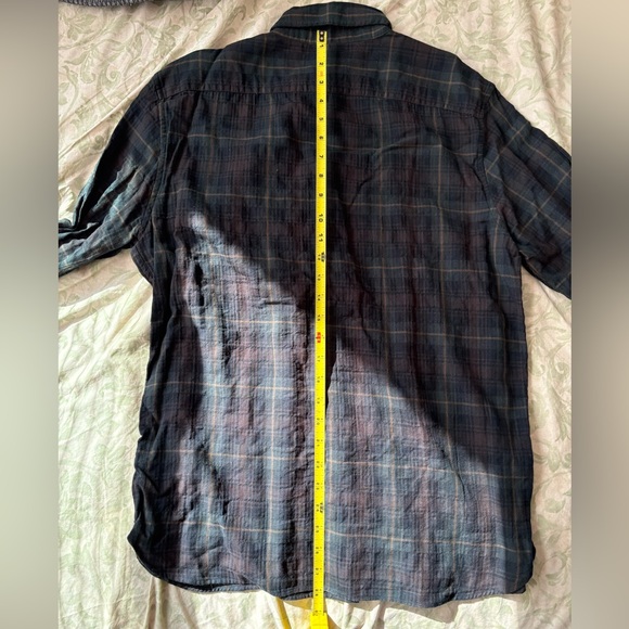 Banana Republic Untucked Crinkle Flannel Slim Fit Men's Shirt- Medium - Picture 7 of 8